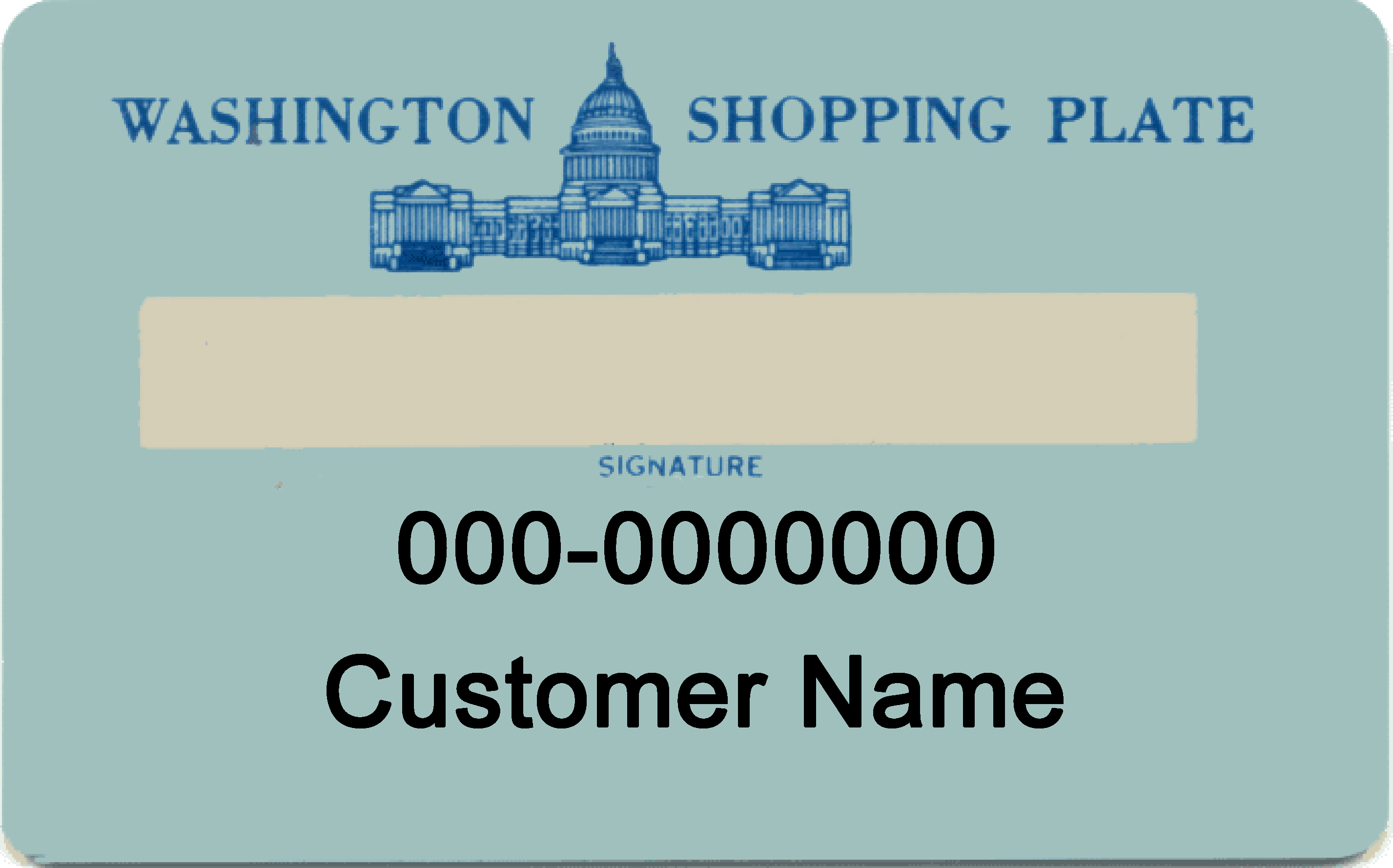 The Washington Shopping Plate - Front